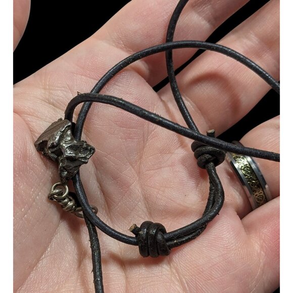 Unique Abstract Meteorite Chip Pendant Necklace - Picture 3 of 5